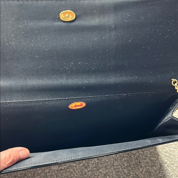 Vintage Ande Black Patent Leather Purse with Gold Chain - Picture 3 of 8